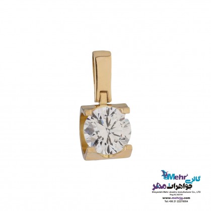 آویز طلا - طرح تک نگین-MM1851